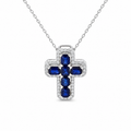 Collar de cruz de Zafiros