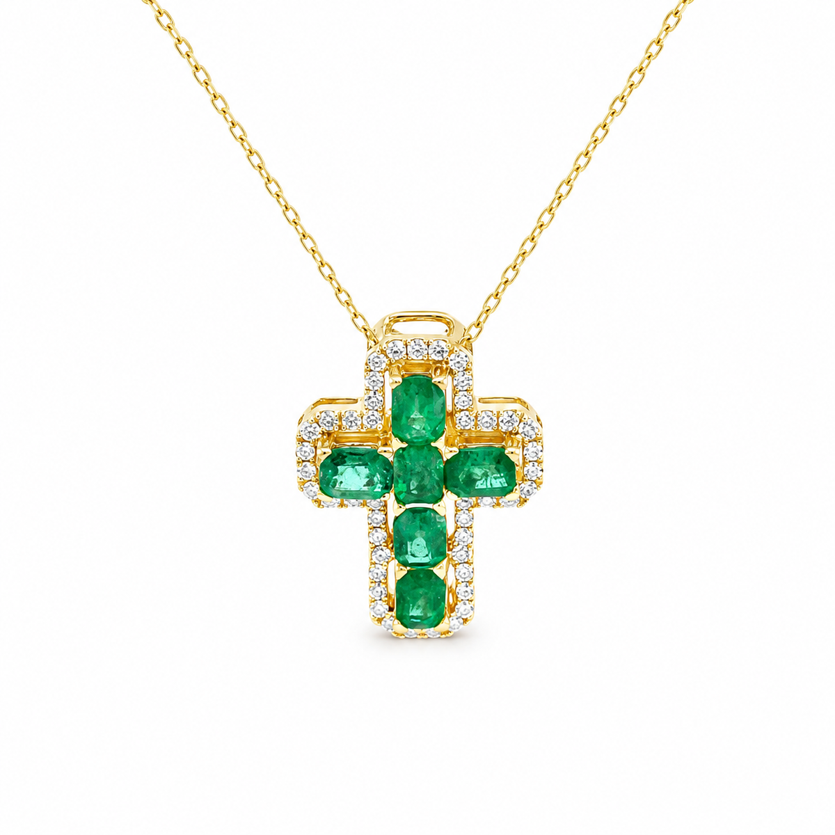 Collar de cruz de Esmeraldas